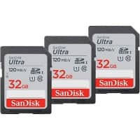 Carte mémoire SanDisk Ultra 32 Go SDHC UHS-I classe 10 Paquet de 3