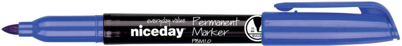 Marqueur permanent Niceday PBM1.0 Moyenne Pointe Ogive Bleu