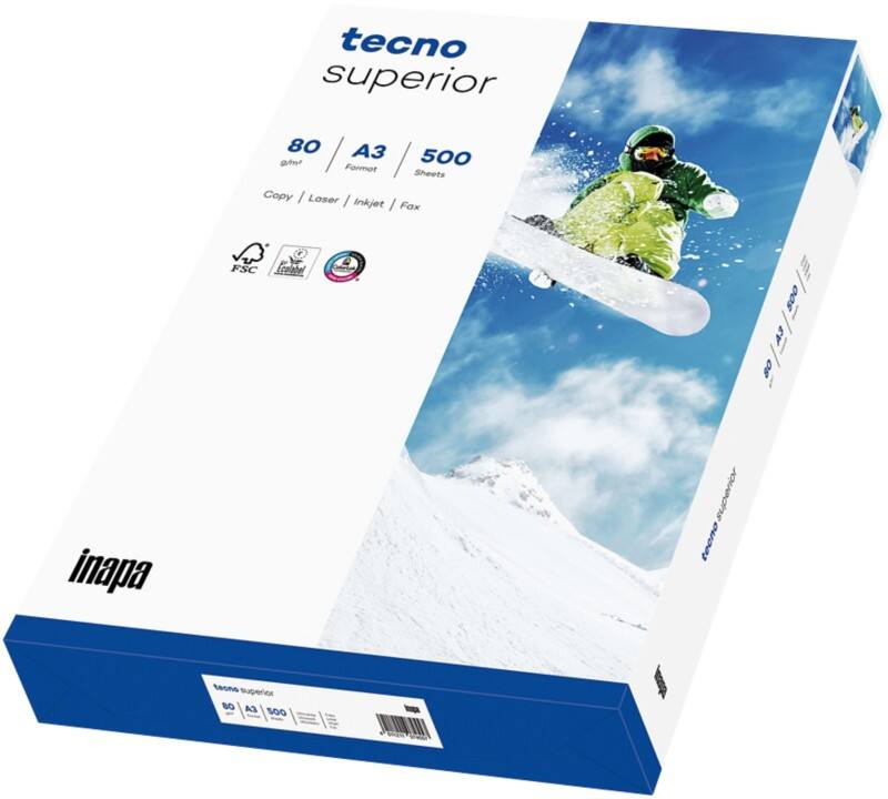 Papier imprimante Superior A3 tecno Blanc 80 g/m² 500 Feuilles