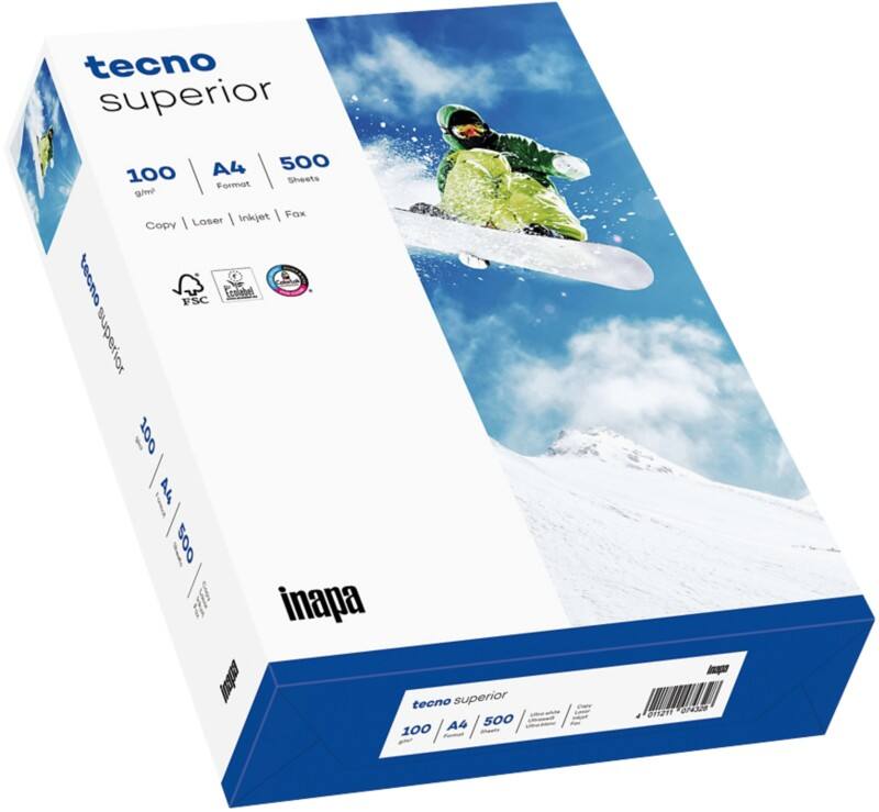 Papier imprimante Superior A4 tecno Blanc 100 g/m² 500 Feuilles