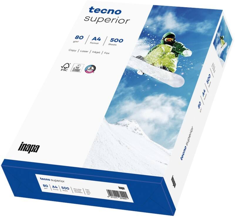 Papier imprimante Superior A4 tecno Blanc 80 g/m² 500 Feuilles