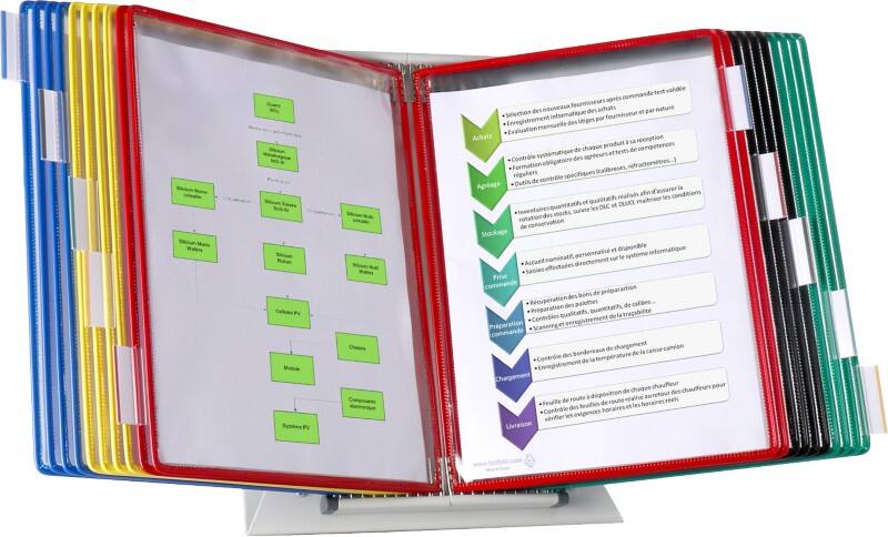 Système de présentation Djois Tarifold 20 Panneaux A4 Métal Assortiment