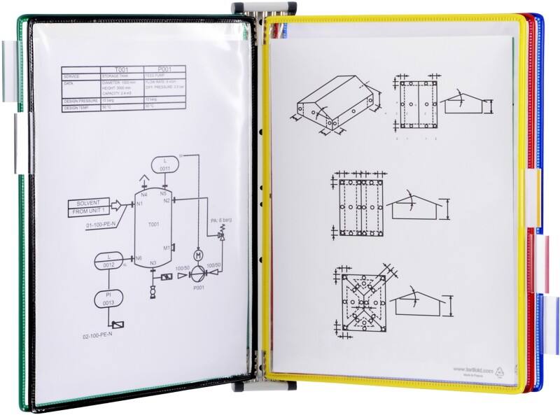 Système de présentation Djois Tarifold 5 Panneaux A4 Métal Gris clair