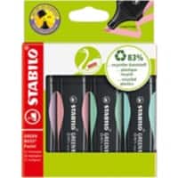 Surligneur STABILO Green Boss Assortiment Pointe biseautée 2-5 mm Non rechargeable 4 Unités