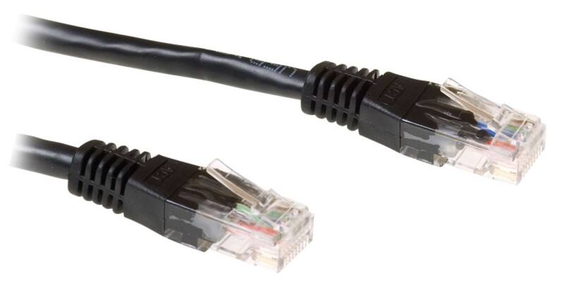 Câble de raccordement U/UTP CAT6 ACT RJ45 (8P8C) Male RJ45 (8P8C) Male 1 m Noir  