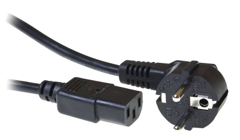 Câble d'alimentation ACT CEE 7/7 coudé mâle - C13 1.50 m Noir