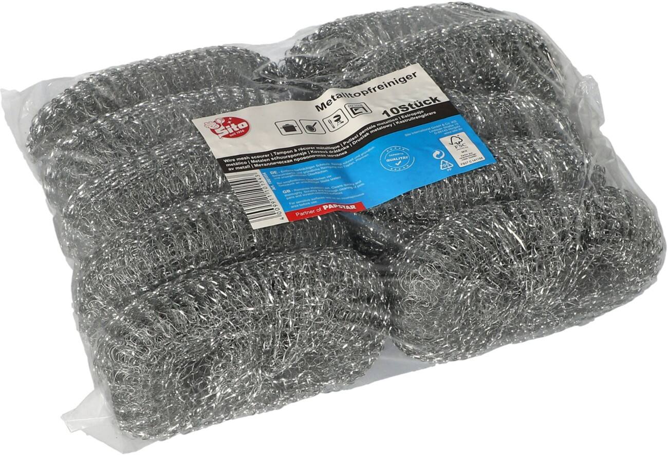 Éponge à récurer PAPSTAR Rond 12 x 3 cm Argenté 10 unités