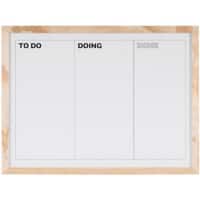 Calendrier mural Bi-Office Kan Ban Cadre beige en pin magnétique Blanc 60 x 45 cm