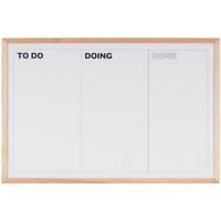 Tableau blanc Bi-Office Kan Ban Cadre beige en pin Montage mural magnétique Blanc 90 x 60 cm