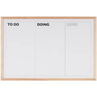 Tableau blanc Bi-Office KanBan Magnétique Montage mural Acier Laqué 90 (l) x 60 (h) cm Blanc