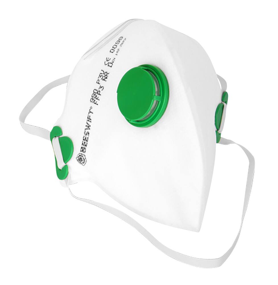 Masque facial à valve BEESWIFT FFP3 Blanc 20 Unités