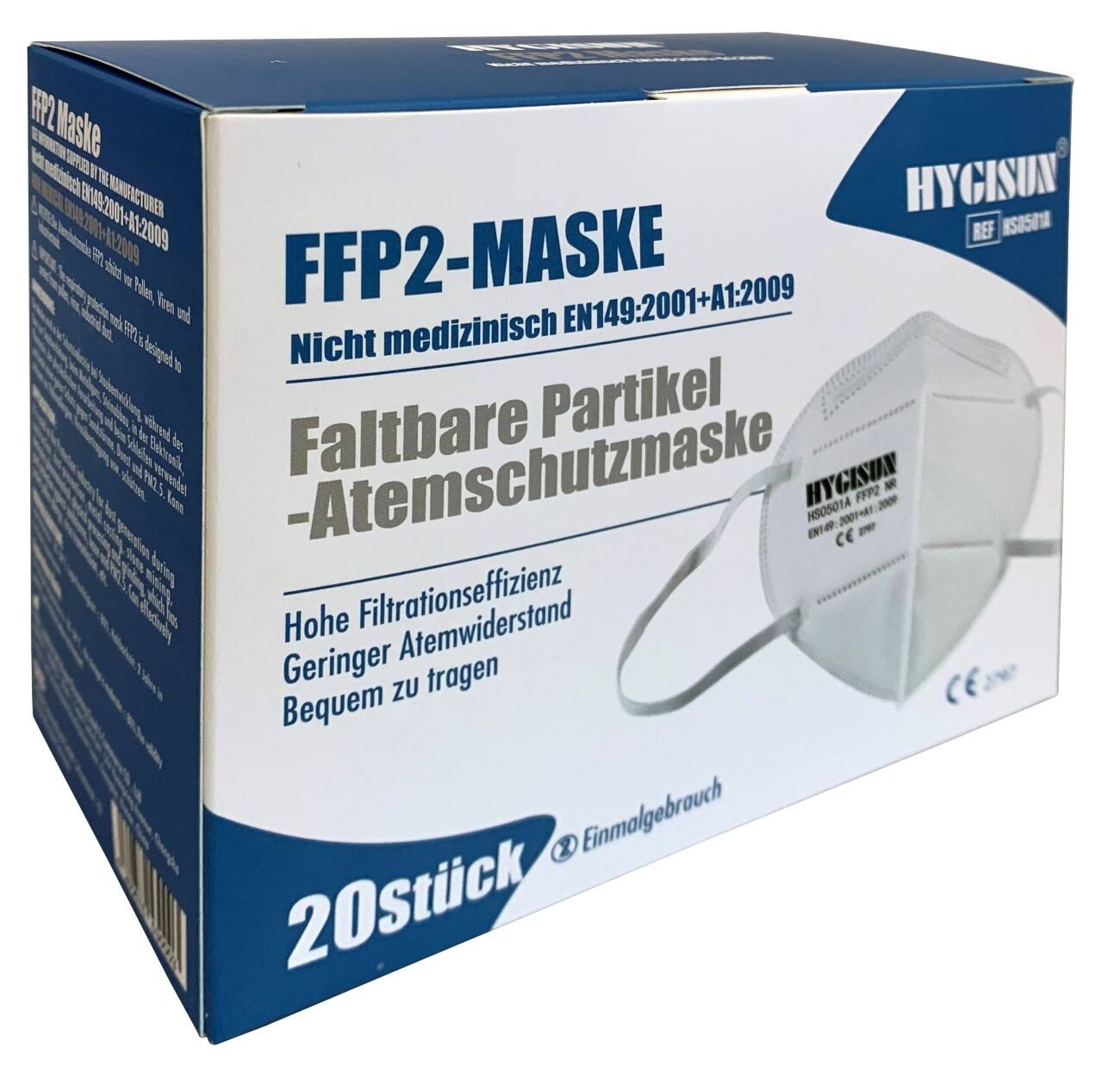 Masque de protection Hygisun FFP2 Blanc 20 Unités
