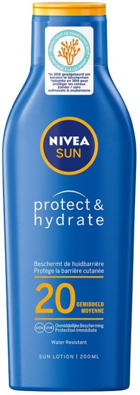 Crème solaire NIVEA Protect et Moisture SPF 20 Résistante à l'eau 200 ml