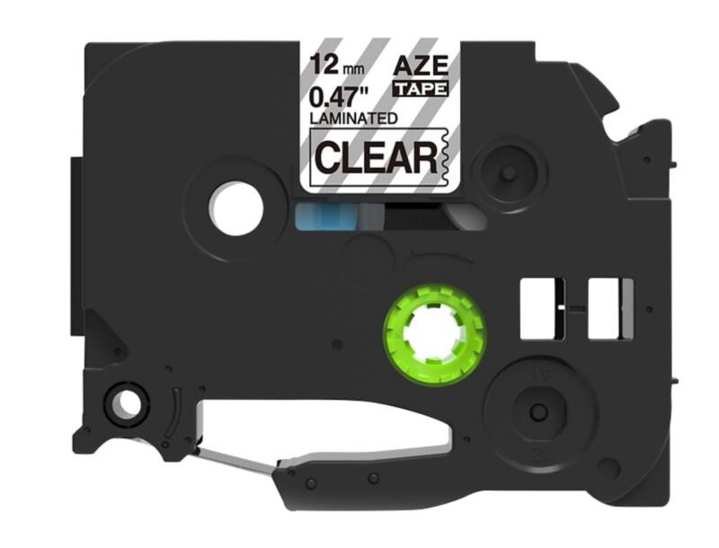 Ruban d’étiquettes Rillstab TZe-131 Brother Compatibles, autocollantes Noir sur transparent 12 mm x 8 m