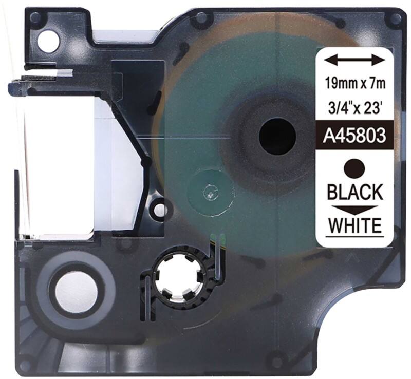 Ruban d’étiquettes Rillstab D1 S0720830 / 45803 Dymo Compatibles Autocollantes Noir sur blanc 19 mm x 7 m