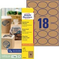 Étiquettes Avery L7103-25 42 x 63 mm Brun 25 feuilles de 18 étiquettes