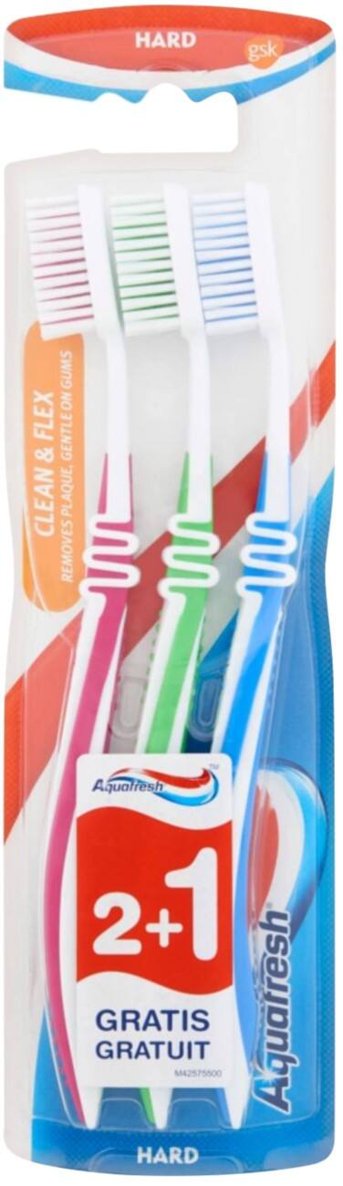 Brosse à dents Aquafresh Flex Dure 3 Unités