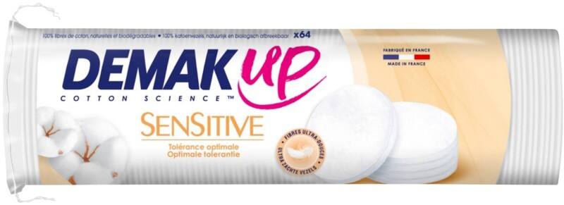 Disques démaquillants Demak'up Sensitive Silk Rond 64 Unités