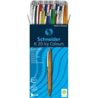 Stylo-bille Schneider K20 96081092 Rétractable Bleu 0,5 mm Moyen Bille Rechargeable 20 Unités