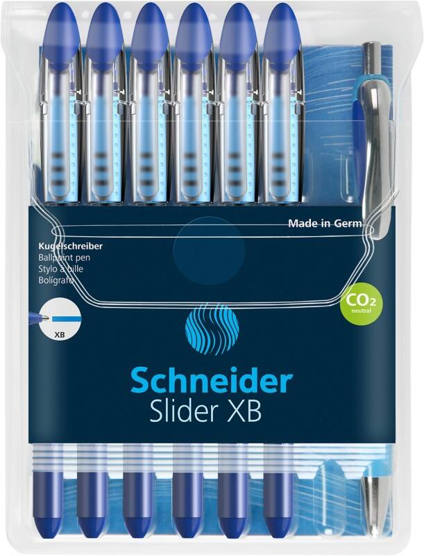 Stylo-bille Schneider Slider 96085000 Bleu 0,7 mm Extra large Bille 7 Unités