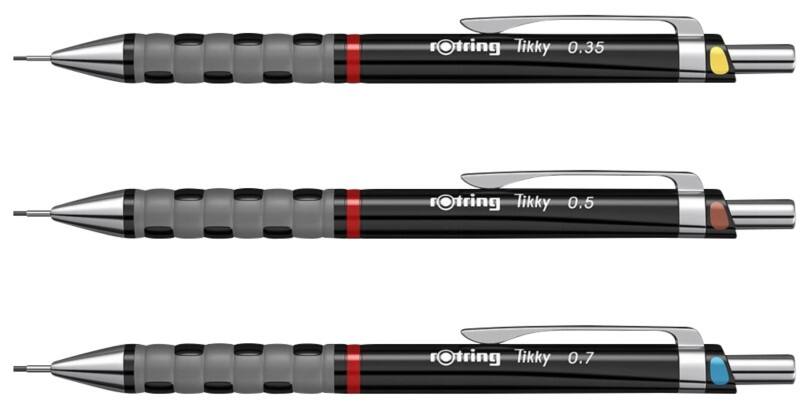 Porte-mines Rotring - HB, H, 2H, B, 2B Gris S0801310 3 Unités