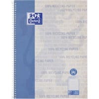 Bloc collège OXFORD A4+ Ligné à spirale Carton revêtu de plastique Bleu Perforé 160 pages