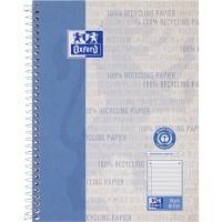 Bloc collège OXFORD A5+ Ligné à spirale Carton revêtu de plastique Bleu Perforé 160 pages