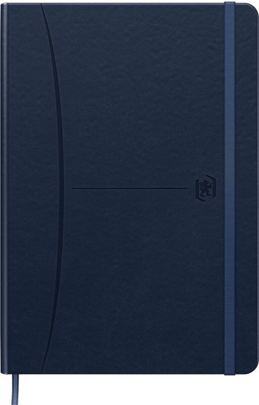Cahier OXFORD Signature A5 Ligné Reliure cousue Similicuir Bleu Non perforé 160 pages