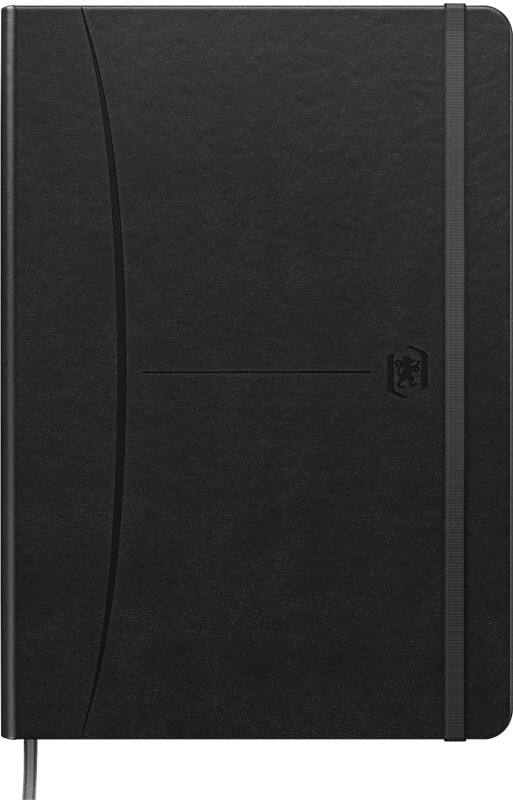 Cahier OXFORD Signature A5 Quadrillé Reliure cousue Similicuir Noir Non perforé 80 pages