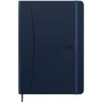 Cahier OXFORD Signature A5 Quadrillé Reliure cousue Similicuir Bleu foncé Non perforé 80 pages