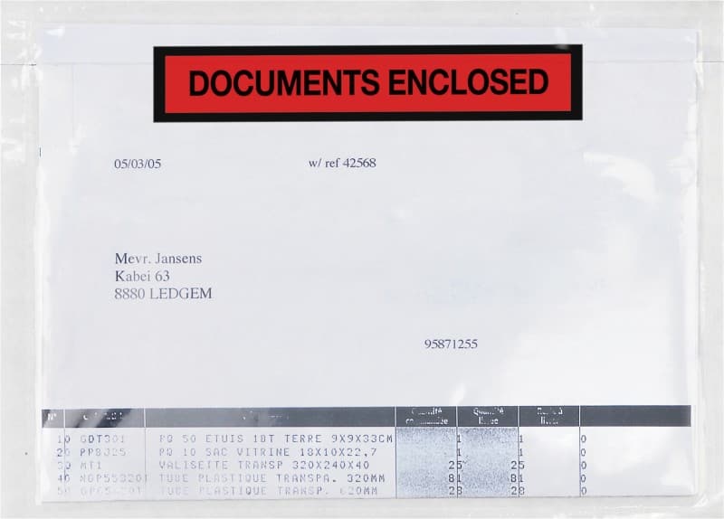 Pochettes pour documents RAJA Autocollante C5 PE (Polyéthylène), Papier silicone Transparent 22,5 (l) x 16,5 (H) cm 250 unités