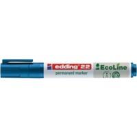 Marqueur permanent edding EcoLine 22 Large Biseautée Bleu Rechargeable Résistant à l'eau