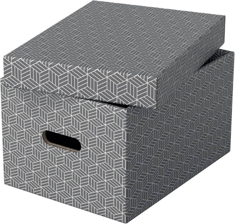 Boîte de rangement Esselte Home 628283 format medium carton 100% recyclé gris 265 x 365 x 205 mm 3 unités