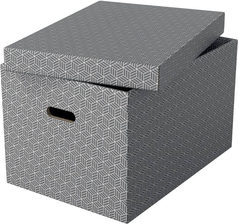 Boîte de rangement Esselte Home 628287 grand format carton 100% recyclé gris 355 x 510 x 305 mm 3 unités