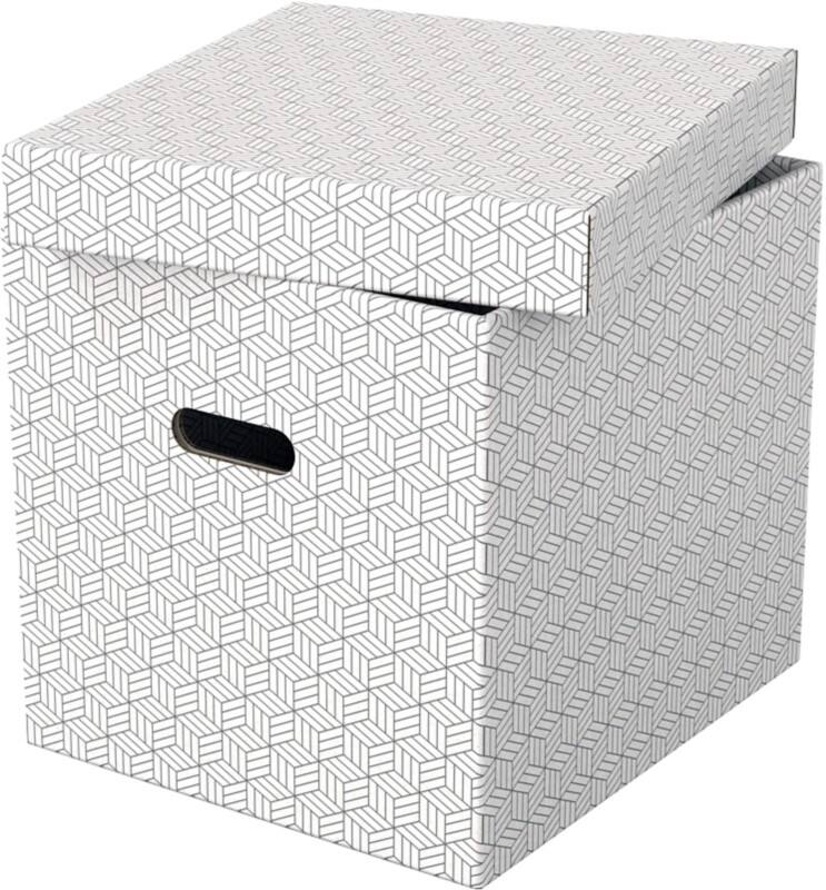 Boîte de rangement Esselte Home 628288 cube grand format carton 100% recyclé blanc 320 x 365 x 315 mm 3 unités