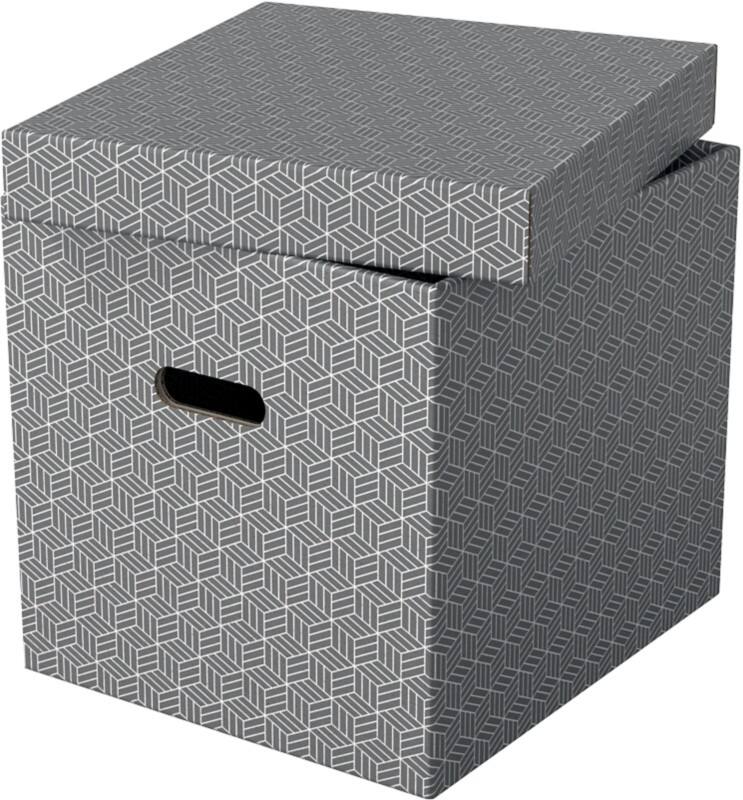 Boîte de rangement Esselte Home 628289 cube grand format carton 100% recyclé gris 320 x 365 x 315 mm 3 unités