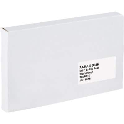 RAJA Boîte d'expédition Paroi simple Carton 250 (l) x 25 (P) x 350 (H) mm Blanc 50 Unités