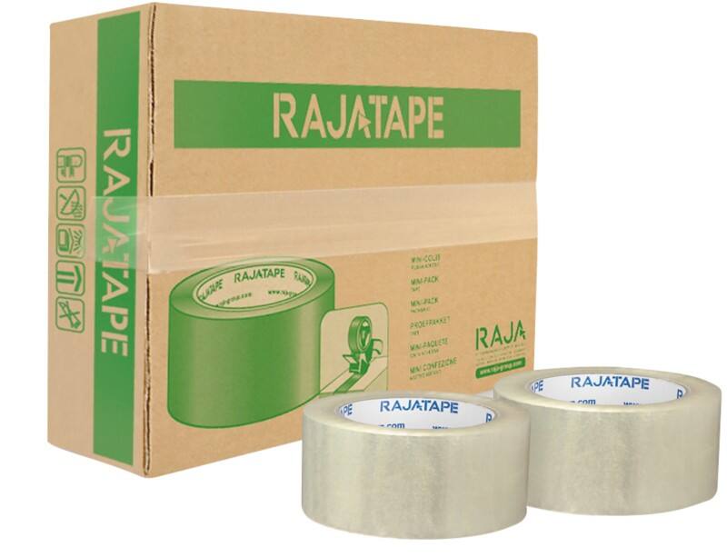 RAJA Ruban adhésif d'emballage Transparent 48 mm (l) x 66 m (L) PP (Polypropylène) 6 Unités
