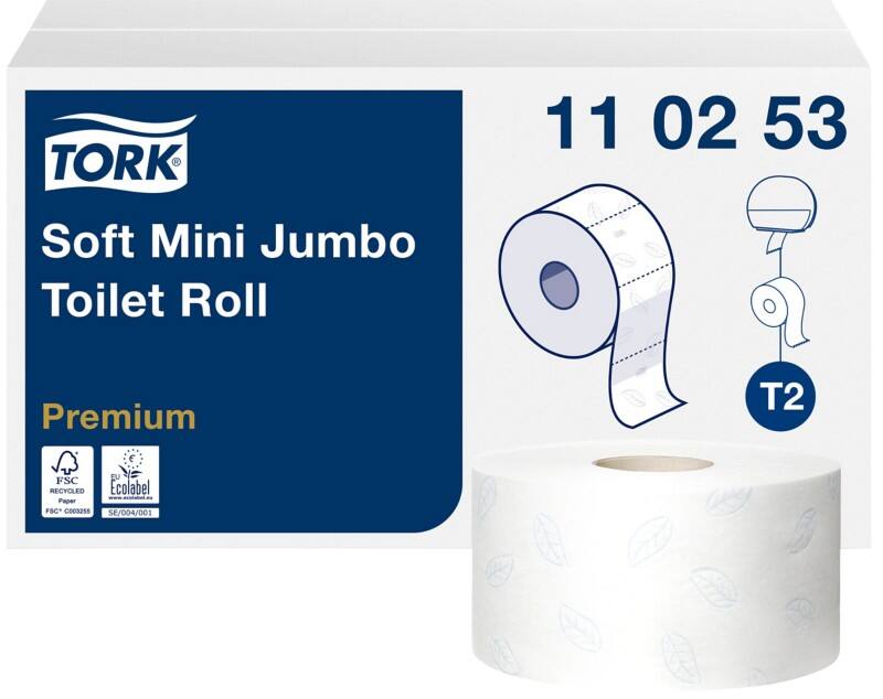Papier toilette Tork T2 Premium 2 épaisseurs 110253 12 Rouleaux de 850 Feuilles