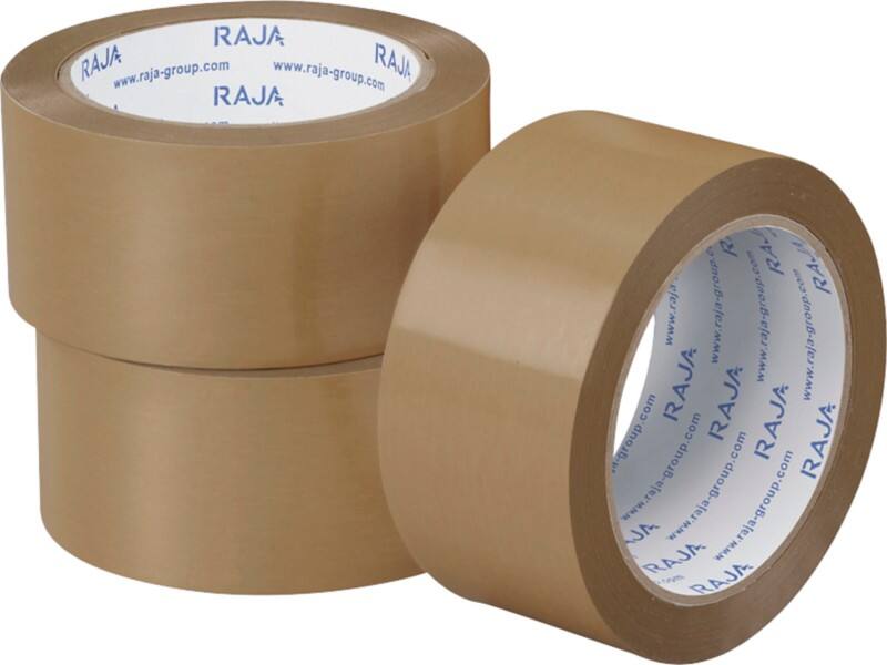 RAJA Ruban adhésif d'emballage Brun 50 mm (l) x 66 m (L) PVC (Polychlorure de vinyle) 6 Unités