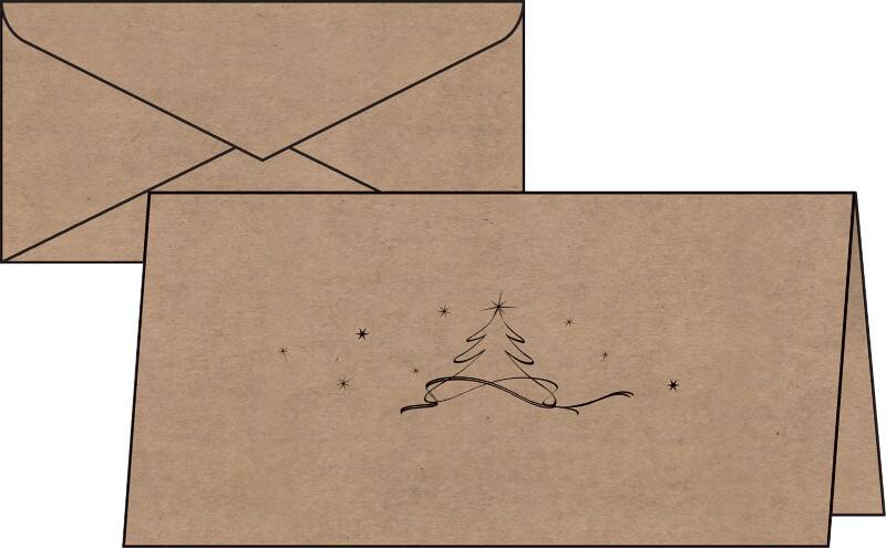 Carte de Noël + enveloppe Sigel DS070 DL 220 g/m² Brun 10 + 10 unités