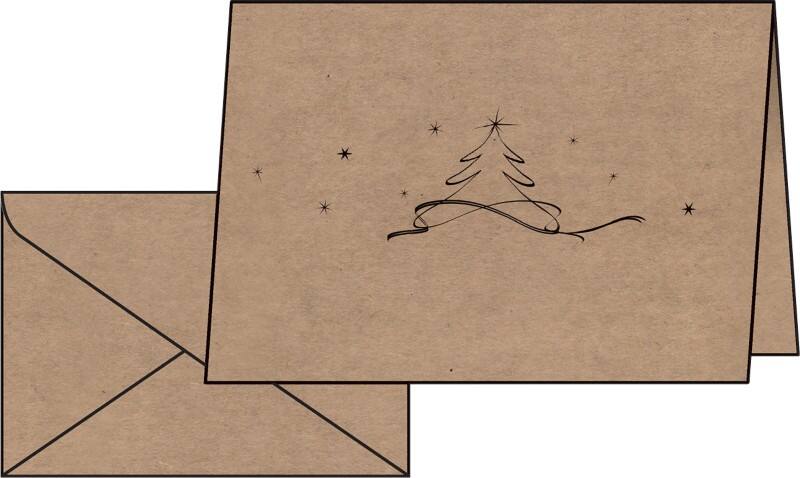 Carte de Noël Sigel DS071 225 g/m² 21,1 x 9 cm Marron 20 Unités