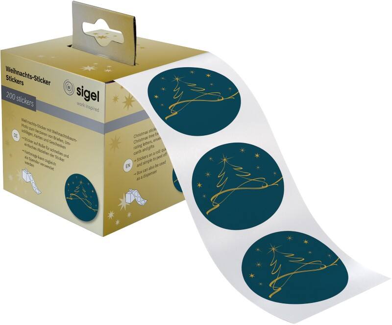 Autocollants Sigel Bleu pétrole 4,7 x 4,7 cm