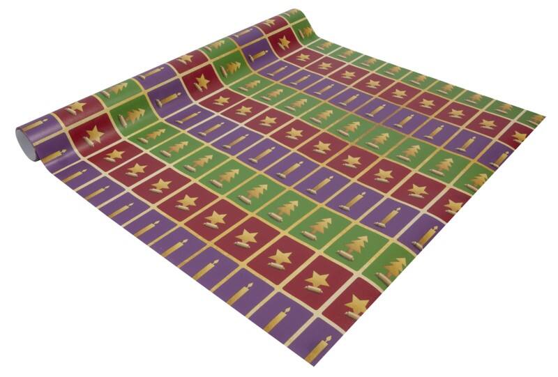 Papier cadeau Sigel Papier Vert, rouge, violet