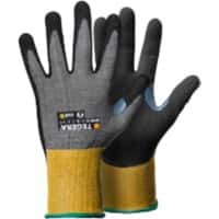 Gants de manutention TEGERA Infinity Non jetables Carbone, Fibre fil inox, HPPE (Polyéthylène haute performance), Mousse de nitrile, Nylon, PU (Polyuréthane) à base d'eau, Technologie CRF Non poudrés Medium (M) Gris, jaune 6 paires