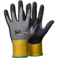 Gants de manutention TEGERA Infinity Non jetables Élasthanne, Fil de fibre de verre, HPPE (Polyéthylène haute performance), Mousse de nitrile, Nylon, PU (Polyuréthane) à base d'eau, Spandex, Technologie CRF Non poudrés Small (S) Gris, jaune 6 paires