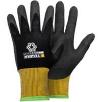 Gants de manutention TEGERA Infinity Non jetables Acrylique, Mousse de nitrile, Nylon, Polaire, PU (Polyuréthane) à base d'eau, Spandex Non poudrés Medium (M) Jaune, noir 6 paires