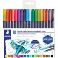 Feutres pinceau STAEDTLER Aquarelle - Assortiment 18 Unités