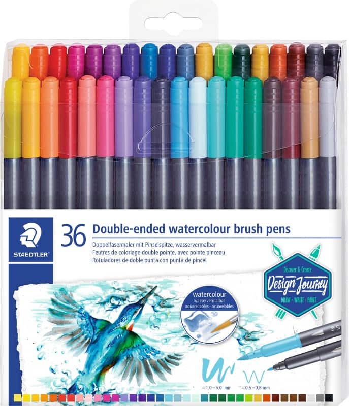 Feutres pinceau STAEDTLER Aquarelle - Assortiment 36 Unités
