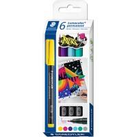 Marqueur OHP/DVD STAEDTLER Lumocolor Pointe ogive fine Assortiment Non rechargeable 6 unités